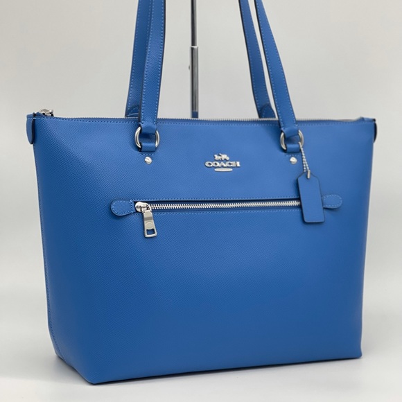 Coach Xgrain Leather Gallery Tote Bag Vivid Blue - Picture 2 of 14